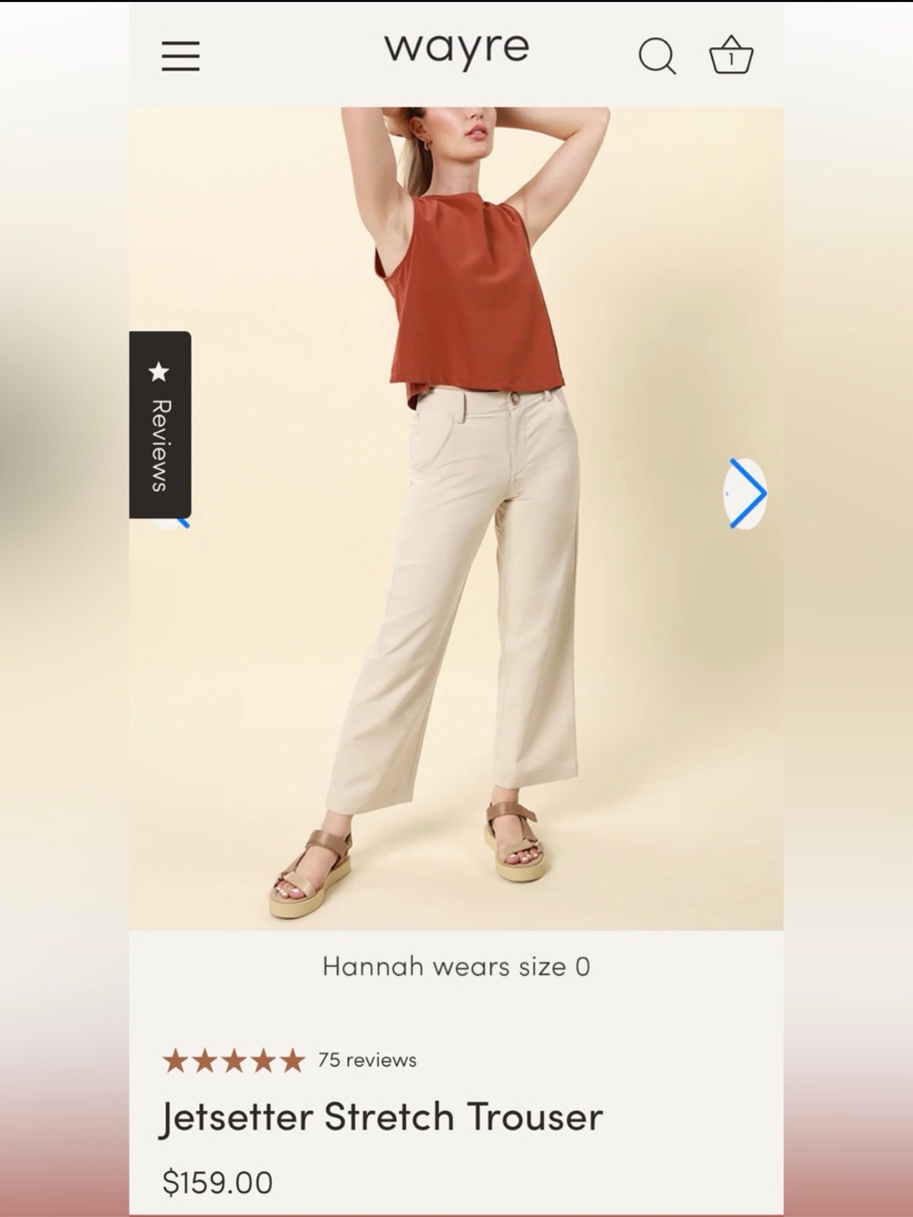 Wayre Jetsetter Stretch Trouser Size 2 Aluminum